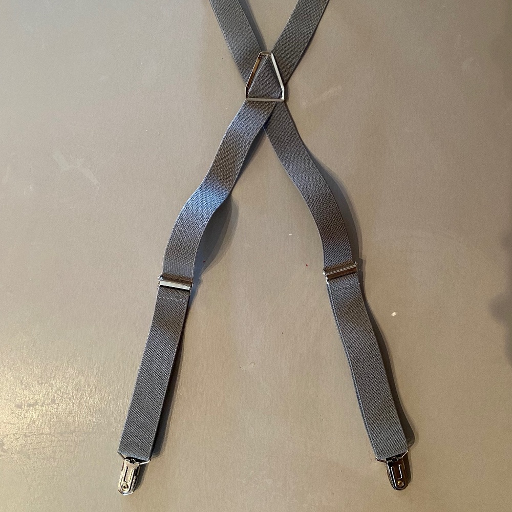 Grey toddler suspenders